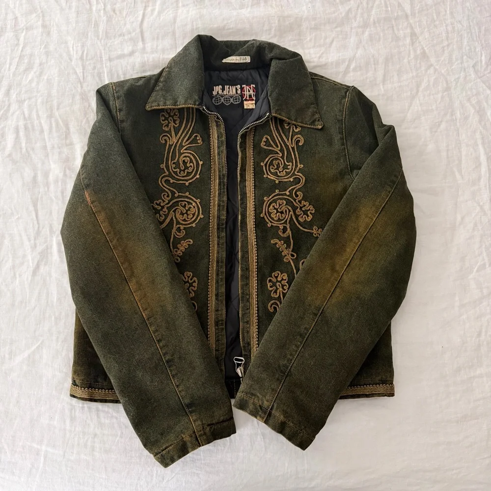 Jean Paul Gaultier Washed Embroidered Denim Jacket - Picture 7 of 8